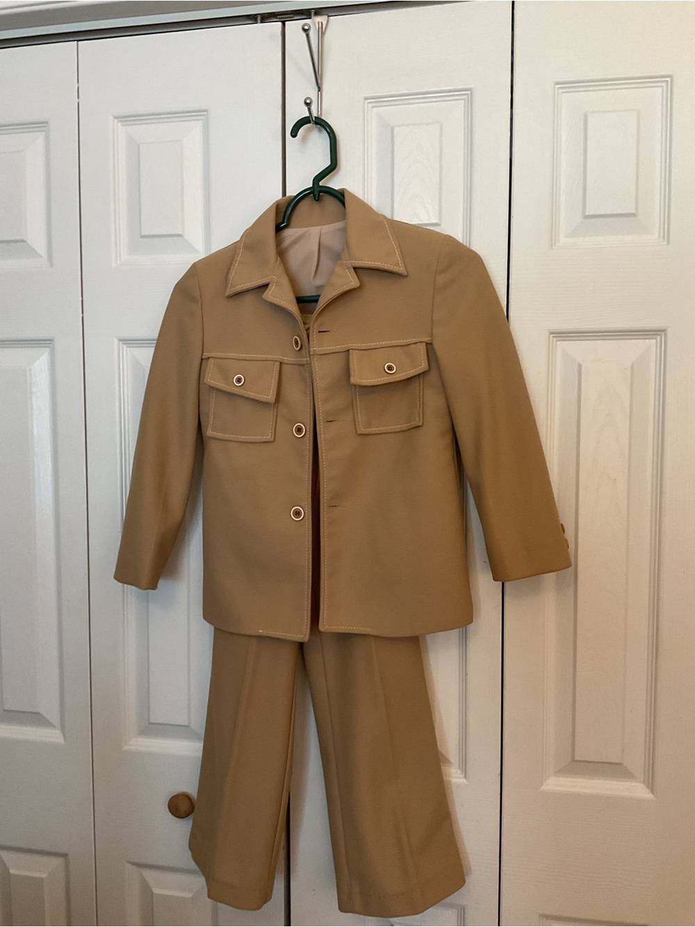 Vintage Sears Beige Boys Perma Prest 2 piece suit